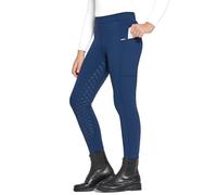 FitsT4 Sports WinterReithose Enfants Leggings d'équitation d'hiver pour Filles Cuissard Thermo intégral en Silicone avec Poche pour téléphone Portable et Poches