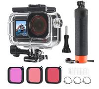FitStill Boîtier étanche de 50 m et 3 filtres et poignée flottante compatible avec DJI Osmo Action 5 Pro/Action 4/Action 3, plongée avec tuba, surf, wakeboard, housse de protection, kit d'accessoires