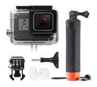FitStill Coque de protection étanche 40 m compatible avec Go Pro Hero 2018/7/6/5 noir, monopode flottant, poignée flottante, perche à selfie pour Hero7, Hero6, Hero5, kit d'accessoires noir