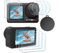 FiTSTILL Ensemble de protection d'écran [9-Pack] pour DJI OSMO Action 5 pro, protection d'écran en verre trempé ultra transparent (avant et arrière) + protecteur d'objectif + cache d'objectif