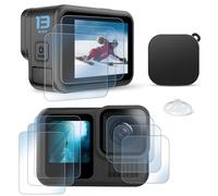 FiTSTILL Ensemble de protections en verre trempé pour Go Pro Hero 13 Noir Protection avant et arrière en verre trempé ultra transparent + Protecteur d'objectif - Ensemble de+ Cache d'objectif