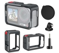 FitStill Étui de protection multifonction en aluminium pour DJI Osmo Action 5pro/Action 4/Action 3 - Coque en métal anti-rayures avec protection d'objectif en silicone - Design chaussure froide
