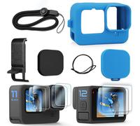 FitStill Étui en Silicone Noir pour Go Pro Hero 13 Noir,Couvercle latéral de Batterie,Capuchon d'objectif,Protections d'écran et lanière pour Go Pro Hero 13 Black,kit d'accessoires