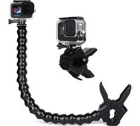 FiTSTILL Jaws Support de Clip Flexible avec col de Cygne réglable 19 Noeuds Compatible avec Go Pro Hero 12, 11, 10, 9, 8, 7, 6, 5, 4 Black, Session, 3 +, Max, 11 Mini, DJI Osmo Action Camera