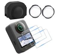 FiTSTILL Kit de protection pour DJI Osmo 360 - Film de protection d'écran exclusif en verre trempé optique + capuchon de protection d'objectif + étui de protection d'objectif en silicone OSMO 360