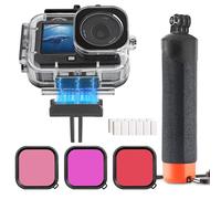 FitStill Kit de protection pour photographie sous-marine pour DJI Osmo Action 6 - Boîtier de protection étanche jusqu'à 60 m - Filtre tricolore - Poignée flottante - Base magnétique à changement