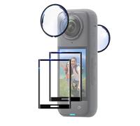 FitStill Lot de 2 films de protection d'écran en verre optique pour Insta360 X4 + film de protection d'écran en verre trempé 2 pièces Dureté 9H anti-rayures, anti-traces de doigts et anti-poussière,