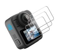 FiTSTILL Lot de 3 films de protection d'écran en verre trempé pour Go Pro MAX 2/MAX 2025/MAX 360, dureté 9H, résistant aux rayures, ultra transparent, accessoires Go Pro MAX2
