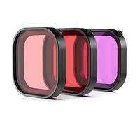FiTSTILL Lot de 3 filtres de plongée pour Hero 13 12 11 10 9 officiels et boîtier en alliage d'aluminium noir pour FiTSTILL Hero 13/12/11/10/9, améliore les couleurs, divers accessoires de