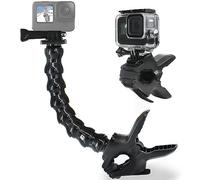 FiTSTILL Support à mâchoires flexibles avec col de cygne réglable en 8 sections, compatible avec les caméras Go Pro Hero 13,12,11,10,9,8,7,6,5,4,Session,3+, 3,2,1,Max,Fusion,DJI Osmo Action 5 Pro 4 3