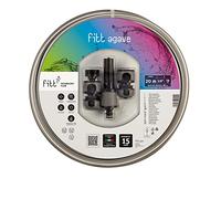 FITT Agave 5/8" (15 mm) 20 m Kit - Tuyau d'arrosage de jardin gris résistant pour une utilisation très fréquente fourni avec lance et raccords