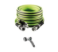 FITT FORCE PLUS 1/2" 30 m, Tuyau d'arrosage compact et léger pour usage intensif avec lance et pistolet multi-jet, couleur lime
