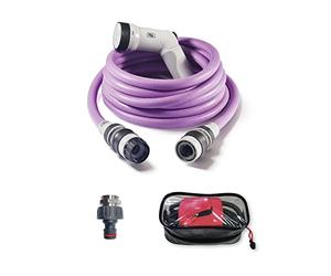 FITT IKON PLUS 15 m - Tuyau d'arrosage extensible, léger et prêt à l'emploi, avec pistolet multi-jet, Prise adaptateur pour robinet et support