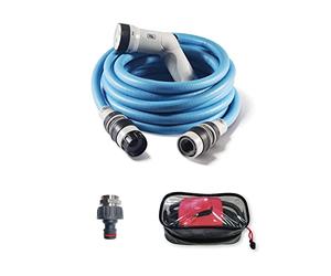 FITT IKON PLUS 15 m - Tuyau d'arrosage extensible, léger et prêt à l'emploi, avec pistolet multi-jet, Prise adaptateur pour robinet et support
