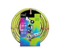 FITT NTS LIME 5/8" (15mm) 20 m Kit - Tuyau d'Arrosage pour Jardins pour Utilisation Intensive, Robuste et malléable, pour Usage intensif, avec pistolet multi-jet et raccords