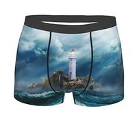 Fitted Calecon Boxer Hommes Phare dans la tempête Trunks Caleçons Anti-Irritation Caleçon Boxeur L