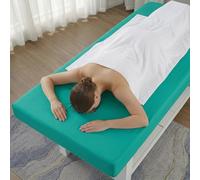 Fitted Massage Table Sheet Cover Waterproof Oilproof Reusable Spa Bed Cover with Face Hole, Elastic Stretch Lash Bed Sheet for Esthetician, Waxing, Tattoo and Beauty Salon(Vert,75x30in (with hole))