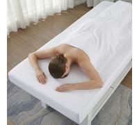 Fitted Massage Table Sheet Cover Waterproof Oilproof Reusable Spa Bed Cover with Face Hole, Elastic Stretch Lash Bed Sheet for Esthetician, Waxing, Tattoo and Beauty Salon(Blanc,75x30in (no hole))