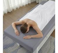Fitted Massage Table Sheet Cover Waterproof Oilproof Reusable Spa Bed Cover with Face Hole, Elastic Stretch Lash Bed Sheet for Esthetician, Waxing, Tattoo and Beauty Salon(Gris,75x32in (no hole))