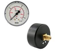 fittingstore - Manomètre horizontal Ø 40, 50, 63 mm Manomètre pour air comprimé, classe 2.5, également pour vide (plage d'affichage : 0-4 bars, diamètre : 50 mm)