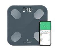 FitTrack - Balance Connectée avec Analyse de 17 Indicateurs de Santé - Avec Application via Bluetooth (Noire)