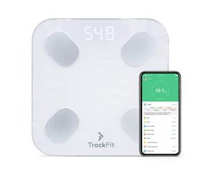 FitTrack Pèse-Personne Impédancemètre Dara - 17 Indicateurs de Santé -% de Gras, Muscle, Eau, Masse Osseuse, Métabolisme Basal, Forme du Corps - Reconnaissance Auto pour 8 Personnes