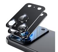 Fitudoos [2 Pièces Caméra Arrière Protecteur Compatible avec iPhone 17 Pro, Verre Trempé Alliage D'aluminium Caméra Lentille, [Anti-Rayures] [HD]-Noir