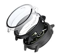 Fitudoos [2 Pièces PC Coque Compatible avec Garmin Venu 4 45MM,Coque Rigide en PC avec Protection d'écran en Verre trempé,Iégère Anti-Chute Haute Sensibilité Protection,1 Transparent + 1 Noir