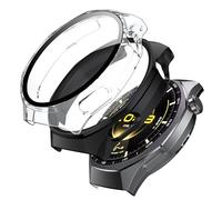 Fitudoos [2 Pièces PC Coque Compatible avec Huawei Watch GT 6 Pro 46MM,Coque Rigide en PC avec Protection d'écran en Verre trempé,Iégère Anti-Chute Haute Sensibilité Protection -Noir-Transparent
