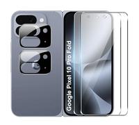 Fitudoos [2 Pièces] Verre Trempé pour Google Pixel 10 Pro Fold +[1 Pièces] Caméra Arrière Protecteur,Dureté 9H-sans Bulles d'air-Anti Rayures Film Protection écran.