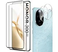Fitudoos [2 Pièces] Verre Trempé pour Honor 200 5G + [2 Pièces] Caméra Arrière Protecteur+ [2 Pièces] Arrière Protecteur,Dureté 9H-sans Bulles d'air-Anti Rayures Film Protection écran.