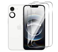 Fitudoos [2 Pièces] Verre Trempé pour iPhone 16E +[1 Pièces] Caméra Arrière Protecteur,Dureté 9H-sans Bulles d'air-Anti Rayures Film Protection écran.