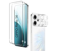 Fitudoos [2 Pièces] Verre Trempé pour OPPO Reno 14 5G +[1 Pièces] Caméra Arrière Protecteur,Dureté 9H-sans Bulles d'air-Anti Rayures Film Protection écran.