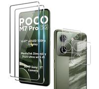 Fitudoos [2 Pièces] Verre Trempé pour Xiaomi Poco M7 Pro 5G +[2 Pièces] Caméra Arrière Protecteur,Dureté 9H-sans Bulles d'air-Anti Rayures Film Protection écran.