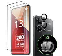 Fitudoos [2 Pièces] Verre Trempé pour Xiaomi Redmi Note 13 Pro 4G/Poco M6 Pro 4G +[2 Pièces] Caméra Arrière Protecteur,Dureté 9H-sans Bulles d'air-Anti Rayures Film Protection écran.