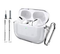 Fitudoos Compatible avec AirPods Pro 3 Coque,Témoin LED Visible,en TPU Coque Protection Antichoc,avec Porte-clés et Stylo de Nettoyage.(Transparent)