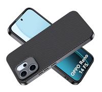 Fitudoos Coque en Silicone Compatible avec Oppo Reno 14 F/FS,Anti-Rayures, Antichoc Etui Housse Mince,Texture Fibre de Carbone Protection Coque avec Oppo Reno 14 F/FS,Noir.