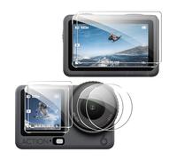 Fitudoos Verre Trempé pour DJI Osmo Action 6 + [2 Pièces] d'objectif+ [4 Pièces] Protection d'écran avant + arrière
