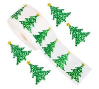 Fituenly 1 Rouleau D'autocollants De Noël Scintillants, Autocollants pour De Cadeaux, pour Fabrication De Cartes, Fermeture D'enveloppes, Décoration