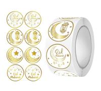 Fituenly 500 Autocollants Eid Mubarak, Lanternes Rondes Autocollantes, Décorations Ramadan pour Cadeaux, Enveloppes, Sacs Souvenirs De Fête.