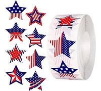 Fituenly 500 Pcs American Flag Stickers Patriotic Label Star Starmed USA Flag Self Adhesive Sticker Party Supplies pour Le Jour De L'indépendance du 4 Juillet