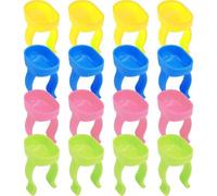 Fituenly Bol De Mélange Dentaire, 20 Pièces, Support en Plastique Silicone, Plat Dappen, Palette d'art des Ongles, Bagues pour Dentiste Manucure