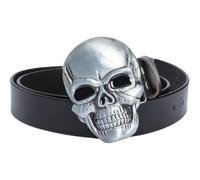 Fituenly Ceinture pour Hommes Boucle De Crâne Ceinture en Cuir Décontracté Alliage Tête Boucle Ceinture Décorative Halloween