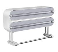 Fituenly Dispensateur De Films avec Coupeur, Porte-Rouleau De Cuisine De 3 Pouces, Distributeur De Papier D'aluminium Monté Rechargeable en Aluminium avec Porte-Serviette en Papier