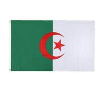 Fituenly Drapeau Algérien 90 X 150 Cm Drapeau National Algérien Résistant Aux UV Bannière Algérienne Drapeau en Polyester pour Défilé en Plein Air