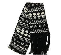 Fituenly Echarpe Squelette pour Femmes Hommes Hiver Echarpes Chaudes Douces Punk Stylish Skull Shawl Wrap pour Halloween Daily Wear