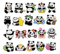Fituenly Lot de 20 Patchs Thermocollants Motif Panda, Brodés Amusants, À Coudre Ou À Coller, pour Vêtements, Chapeaux, Sacs, T-Shirts, Vestes, Robes