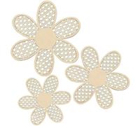 Fituenly Lot De 3 Décorations Murales en Rotin Naturel - Décoration Murale À Suspendre en Bois - Décoration Murale pour Chambre d'enfant, Fleurs, Ferme, Décoration À Suspendre pour Maison, Le Bureau,