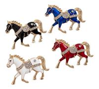 Fituenly Lot De 4 Broches Cheval pour Femme, Ornées De, Style Décontracté, Épingles À Revers Animalières, Accessoires De Soirée Bijoux Fantaisie.