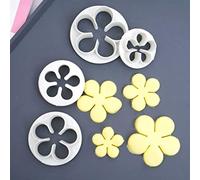 Fituenly Lot De 4 Emporte-pièces en Plastique en Forme De Fleur De Rose, pour Pâtisserie, Fondant, Biscuits, Décoration De Gâteaux, Outils De Cuisson